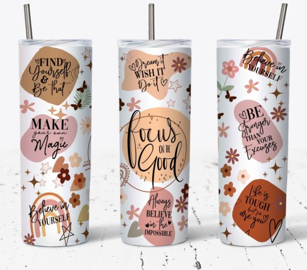 Daily Reminders Tumbler 600mls skinny tumbler